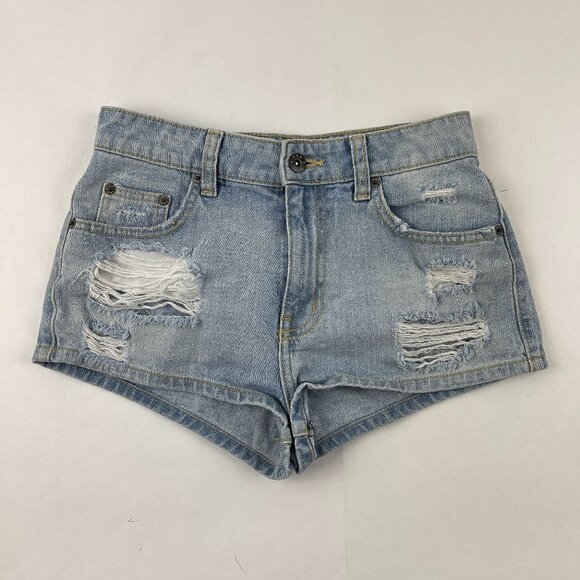 Carmar Jean Shorts Womens Size 25 Blue Denim Distressed - Picture 1 of 9